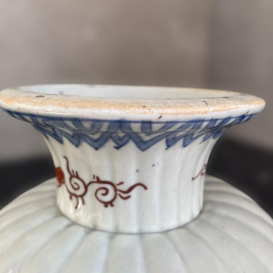 カケヒビなし古伊万里　杯洗　盃洗　色絵杯洗　陶芸　年代物