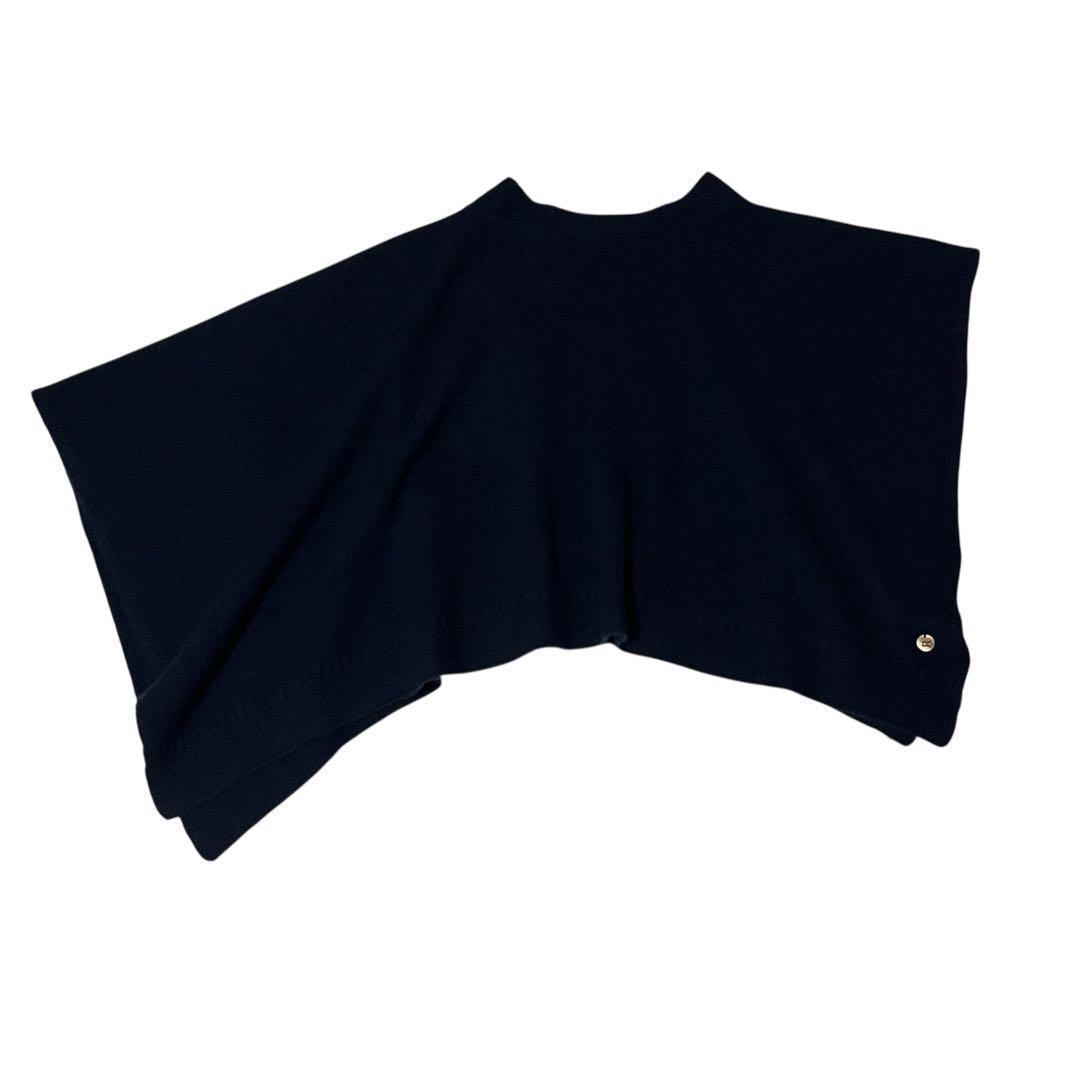 45R 45rpm カシミヤ100％ ポンチョ アシンメトリー 濃紺 ネイビー