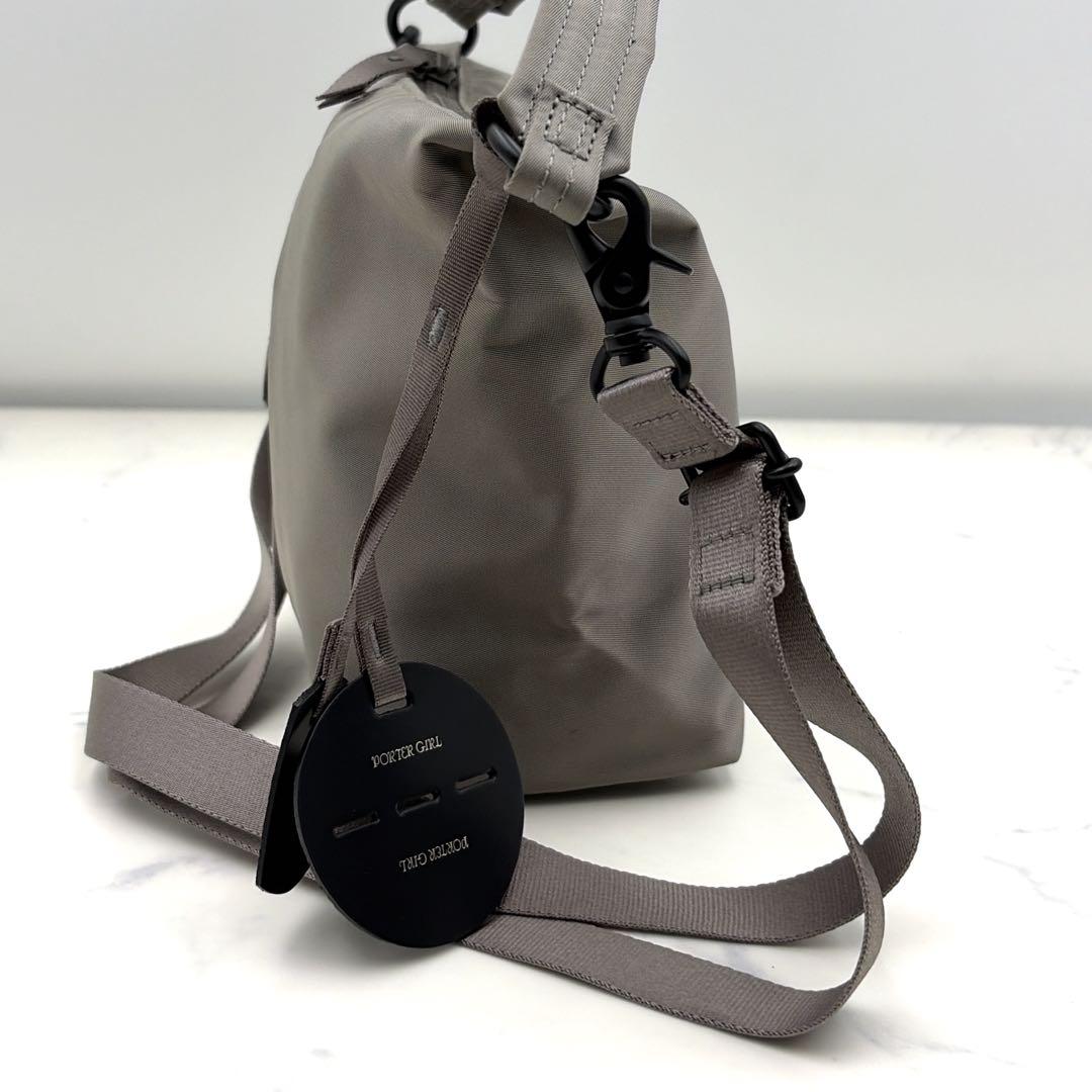 美品 ポーターガール シェル 2way ショルダーバッグ グレー 軽量 斜め掛け
