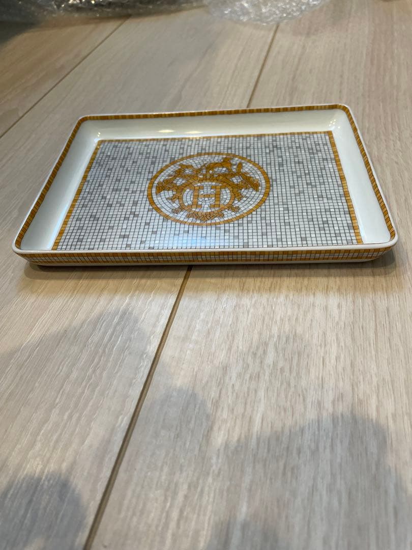 エルメス　モザイク柄　24ゴールド スクエアプレート　美品　正規品　皿　16cm