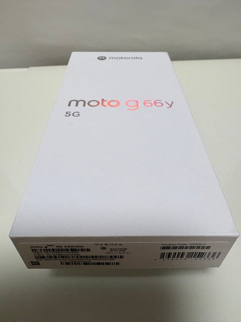 【新品未使用】moto g66y本体、グレーミスト色Motorola残債無し