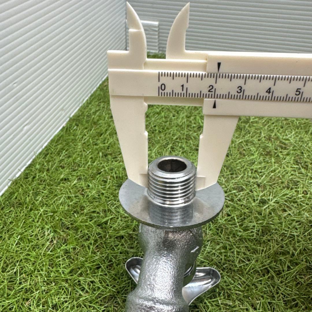 金属製シルバー蛇口 L字型散水用バルブ3個セット［2257］