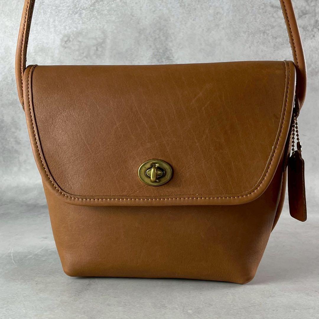 ✨美品✨オールドコーチ　ショルダーバッグ ターンロック　レザー　ブラウン