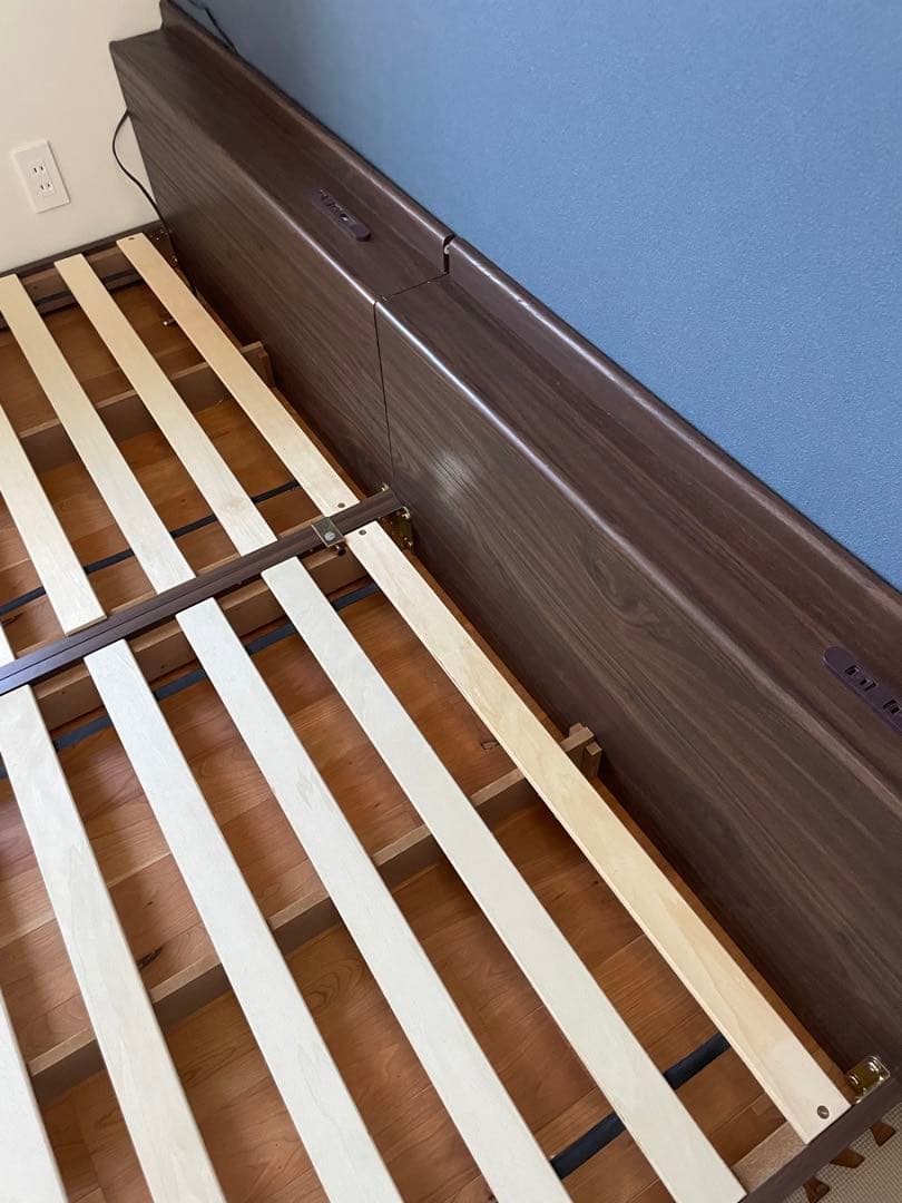 タンスのゲン木製シングルベッドフレーム　2個セット販売　 付属品完備