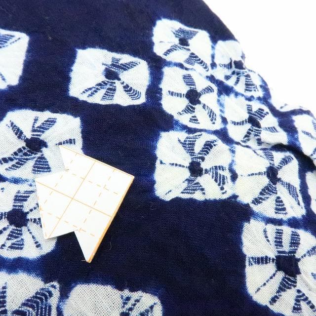 Y3195◆美品 有松鳴海絞り 綿 背当て付 手縫い 毬 高級浴衣 洗える夏着物