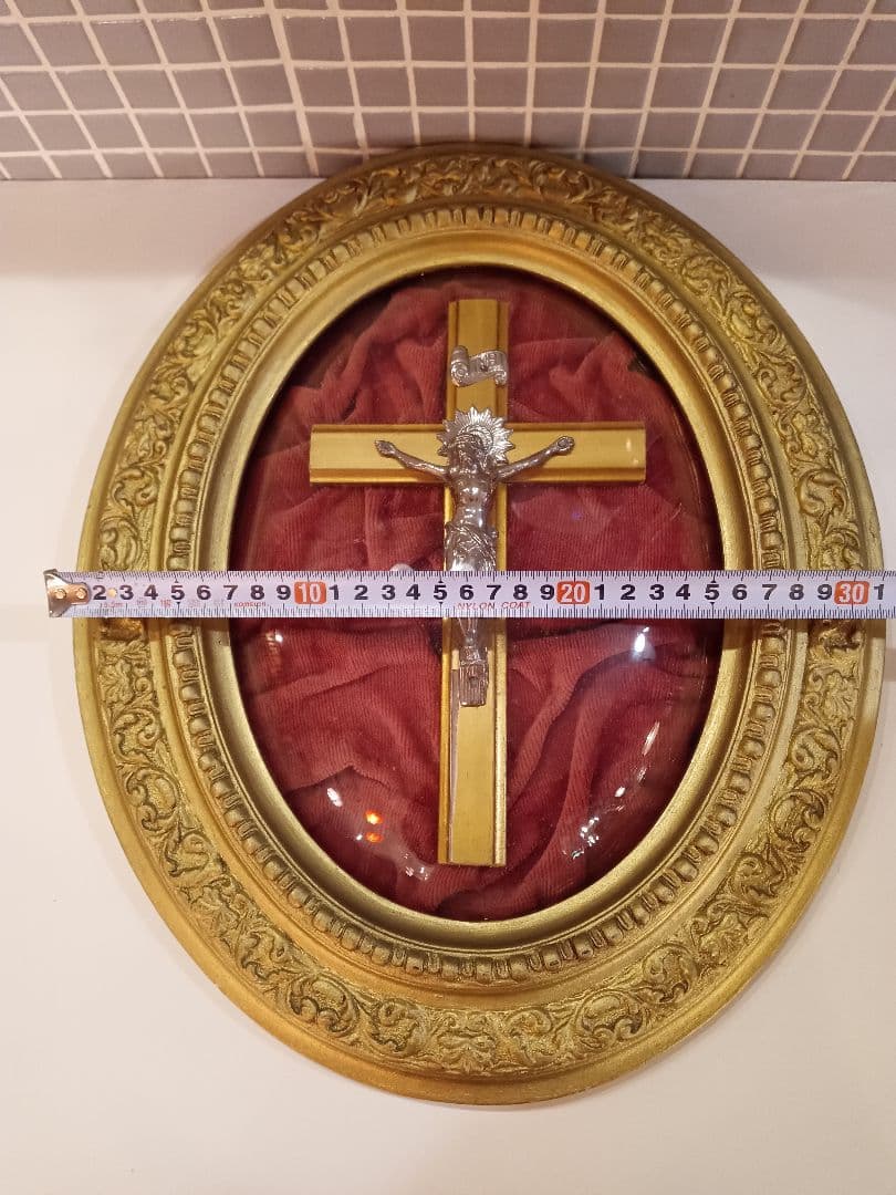 フランス　アンティーク　キリスト像　オブジェ　メダイヨン