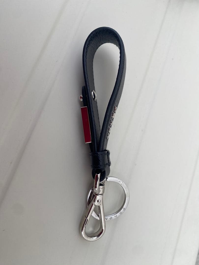 【箱付き】PRADA キーリング・ブラック　ナイロン