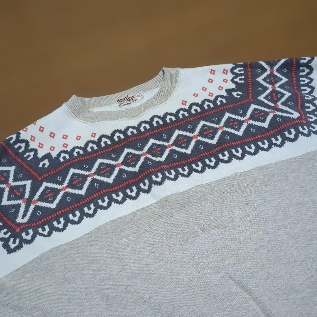 ウエアハウス Warehouse グレー 雪柄スウェット サイズ40