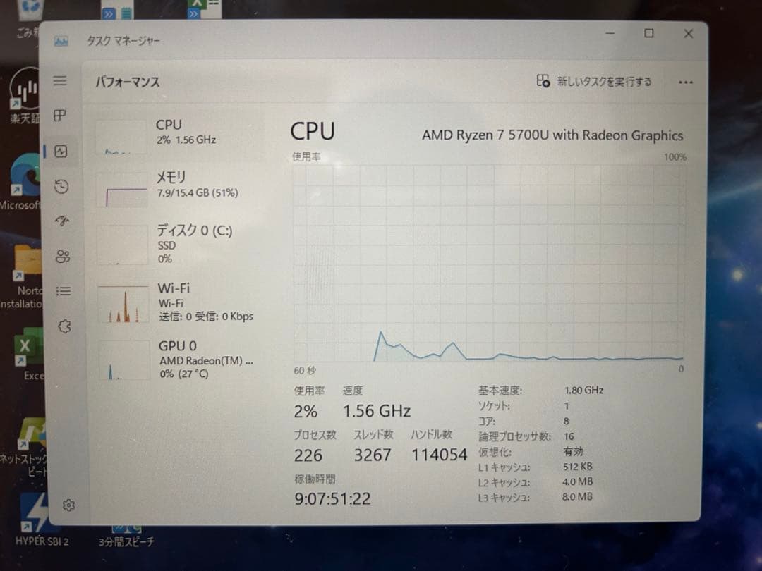 ノートパソコン　DELL AMD RYZEN7