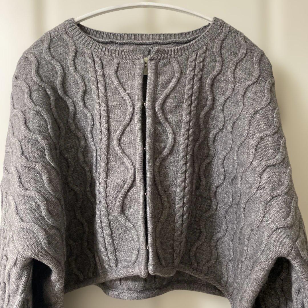 【Eaphi】CABLE KNIT CARDIGAN grey