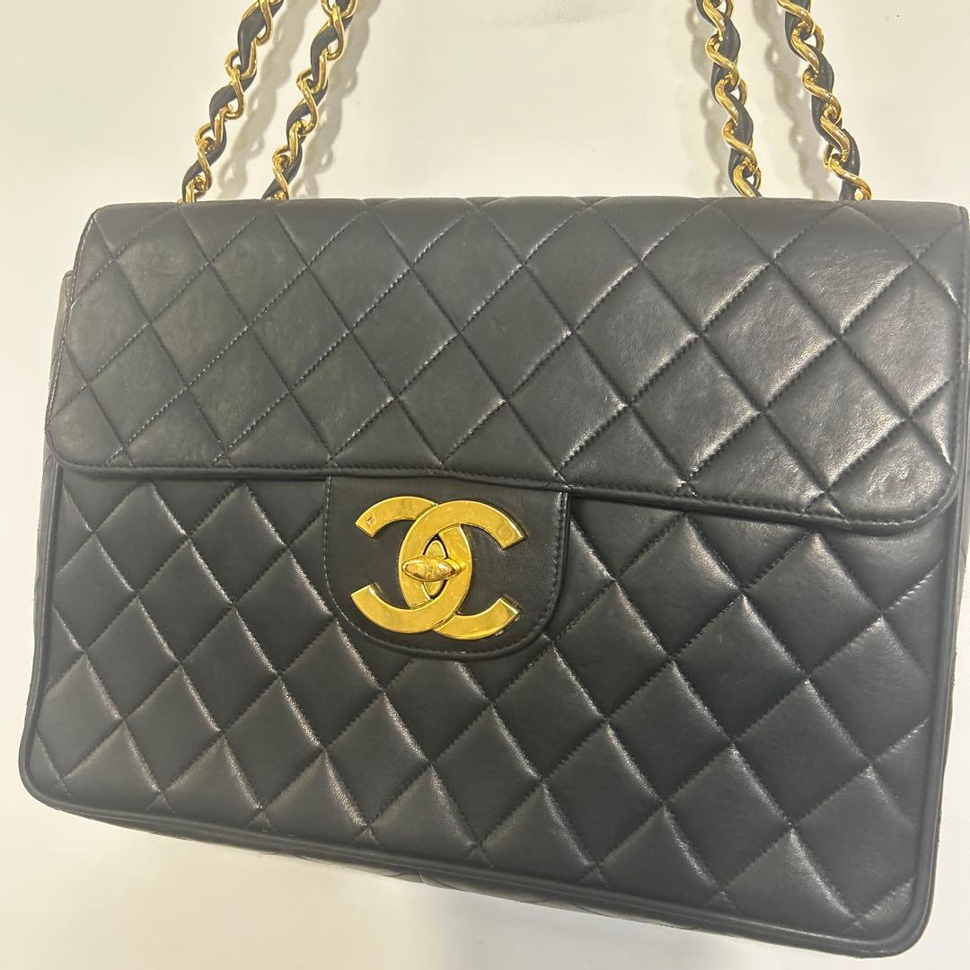 ★CHANEL ヴィンテージシャネルダブルフラップチェーン デカマトラッセ30