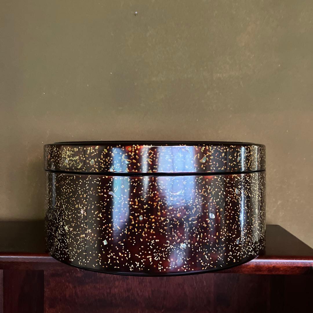 茶びつ 箱膳 高級木製漆器 螺鈿 松竹柄