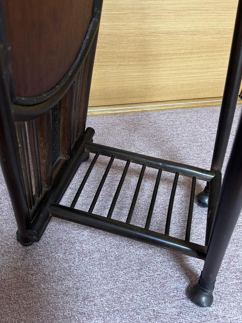 レトロ　ヴィンテージ　モダン　ラタン　姿見　全身鏡　スタンドミラー