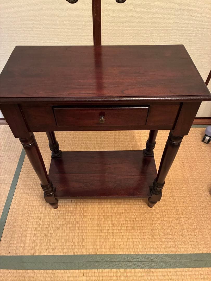 バリ家具　サイドテーブル 引き出し付き