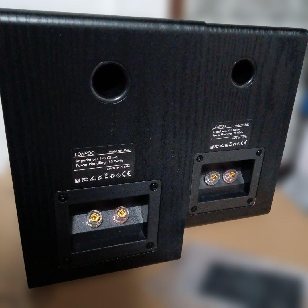 LONPOO LP-42 ブックシェルフ スピーカー 2台1組 木製 ブラック