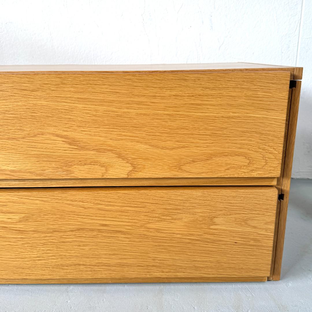 無印良品　ユニットシェルフ用　ボックス・引出し・2段・オーク材