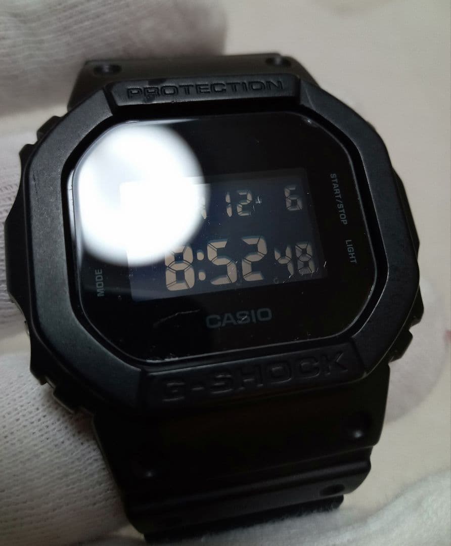 G-SHOCK　DW-5600BB　ブラック　9Hガラスフィルム装備　美品