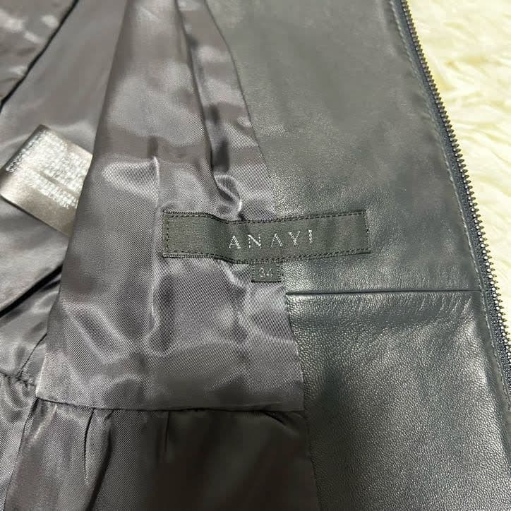 特価 ANAYI アナイ ラムレザー ライダースジャケット シングル 黒～紺