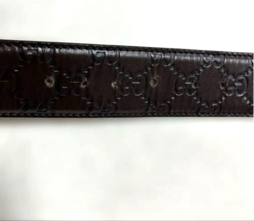 Gucci ブラウンレザーベルト ロゴバックル