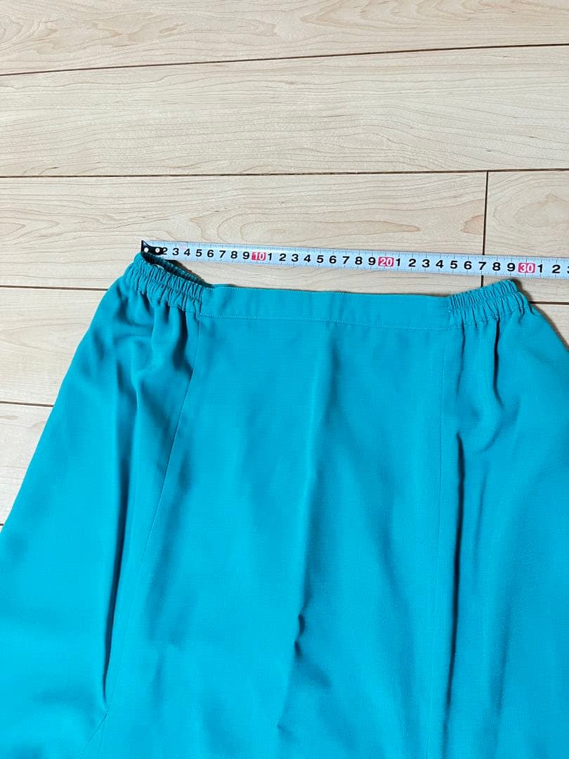 【再出品】フラメンコスカート ターコイズ　共布リボン付き