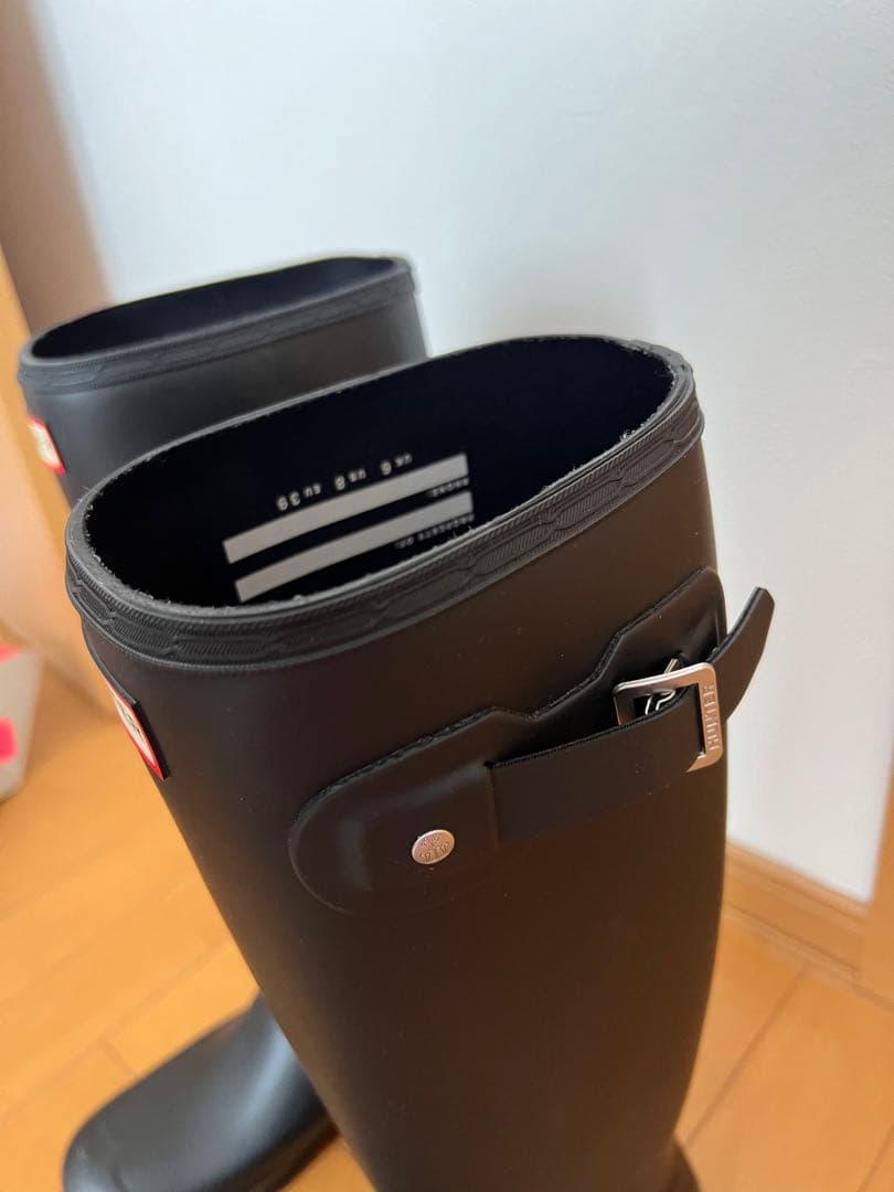 美品【25.0】 HUNTER ハンター ブラック 長靴・レインブーツ