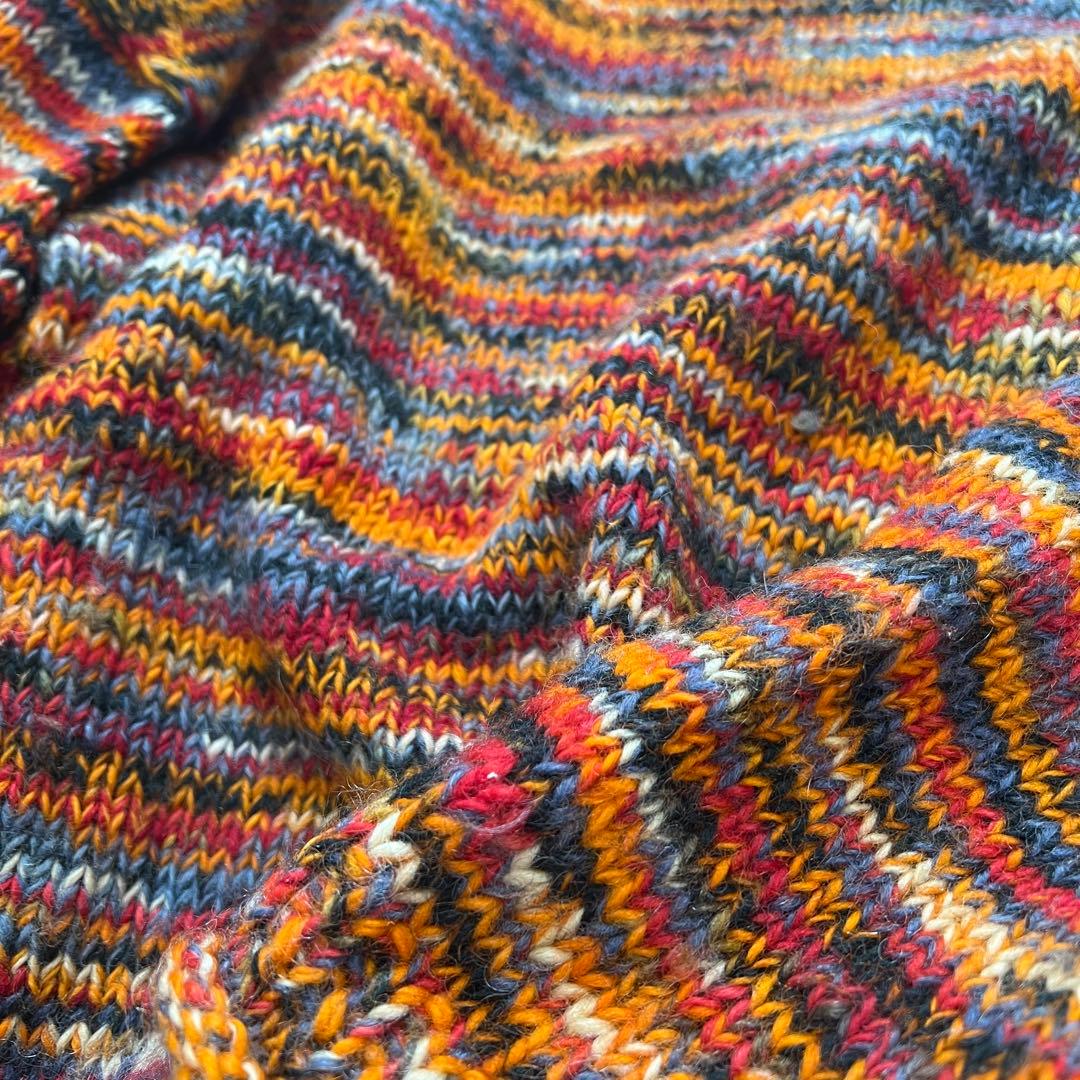 ビンテージニット ローゲージ ミックスカラー 80s 90s エクアドル ニット