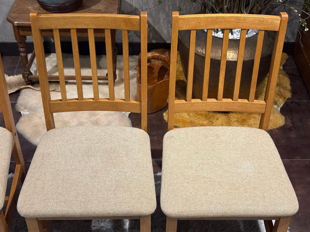 山善　YAMAZEN ダイニングチェア　リビングチェア　ビンテージ　4脚　YK