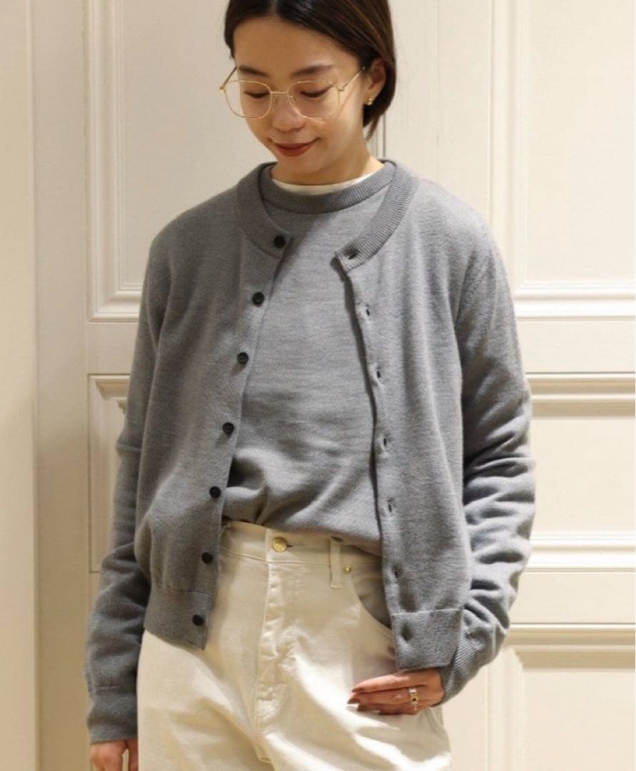 Deuxieme Classe WISH クルーネック カーディガン グレー