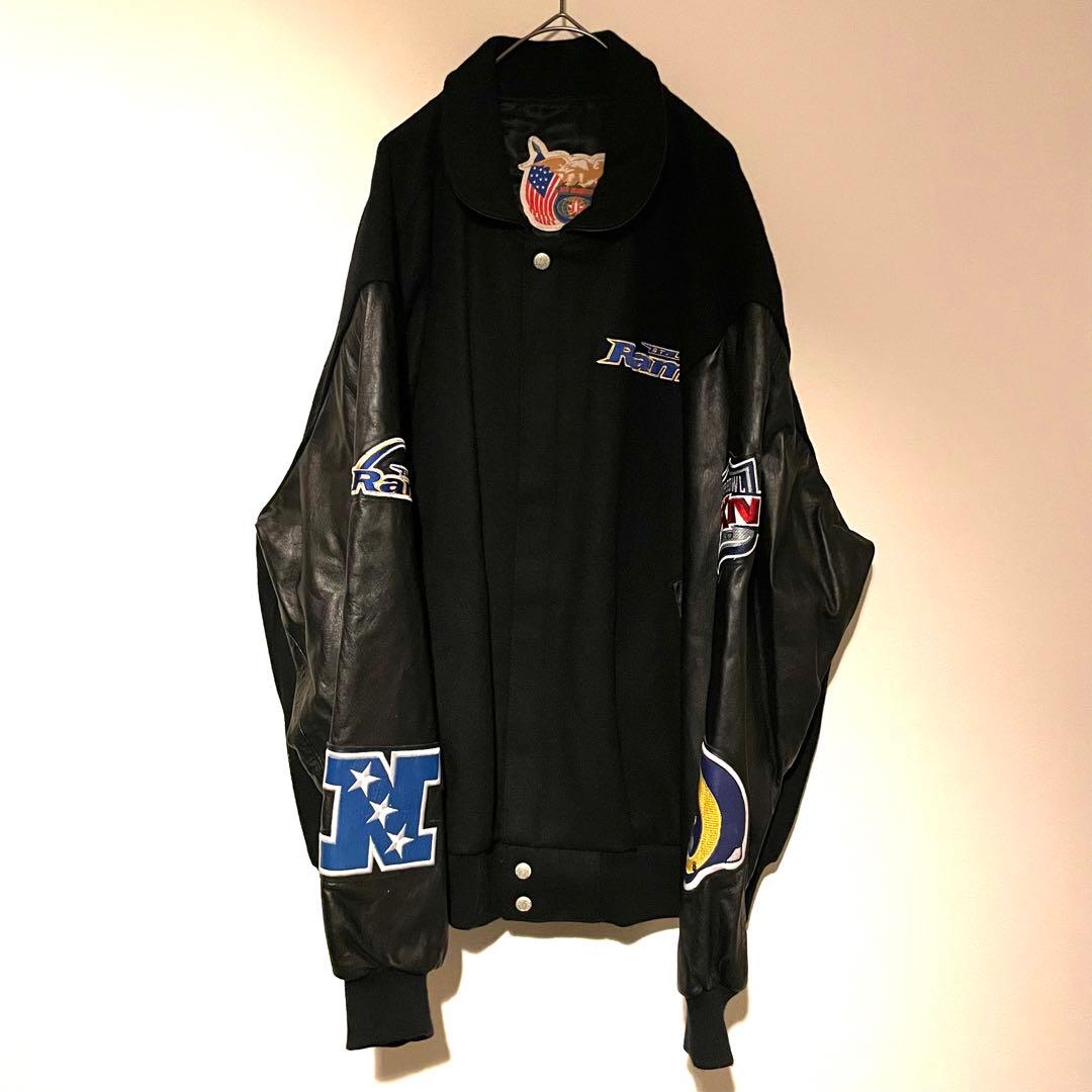 ゲームブルゾン 2XL アメフト 背面ビッグ刺繍 ワッペン アーム切替 ウール