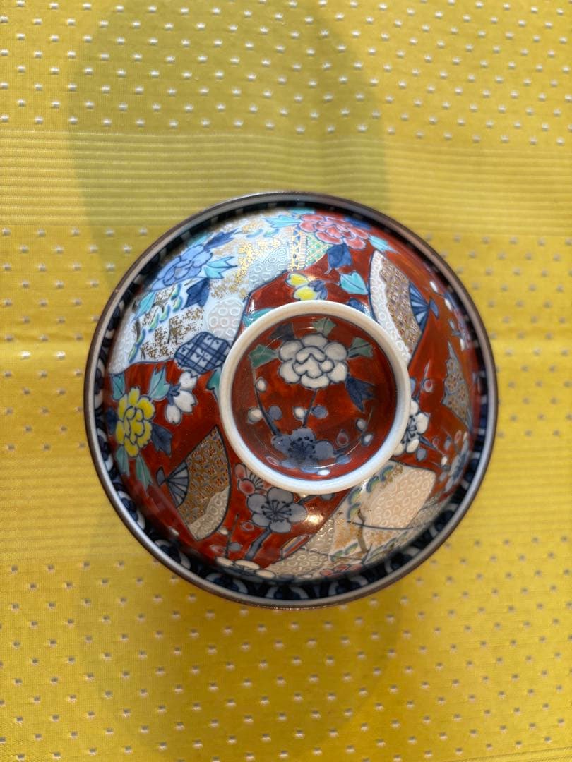 京焼清水焼 平安京泉作 誰が袖蓋付き碗