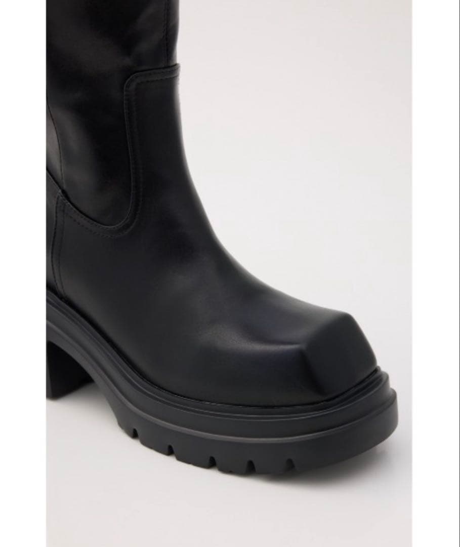 SQUARE TOE KNEE BOOTS スクエア トゥニー ロングブーツ