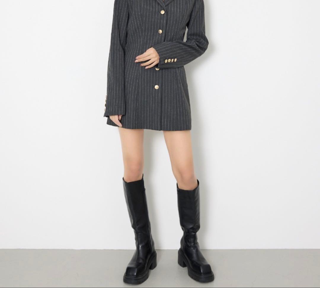 SQUARE TOE KNEE BOOTS スクエア トゥニー ロングブーツ