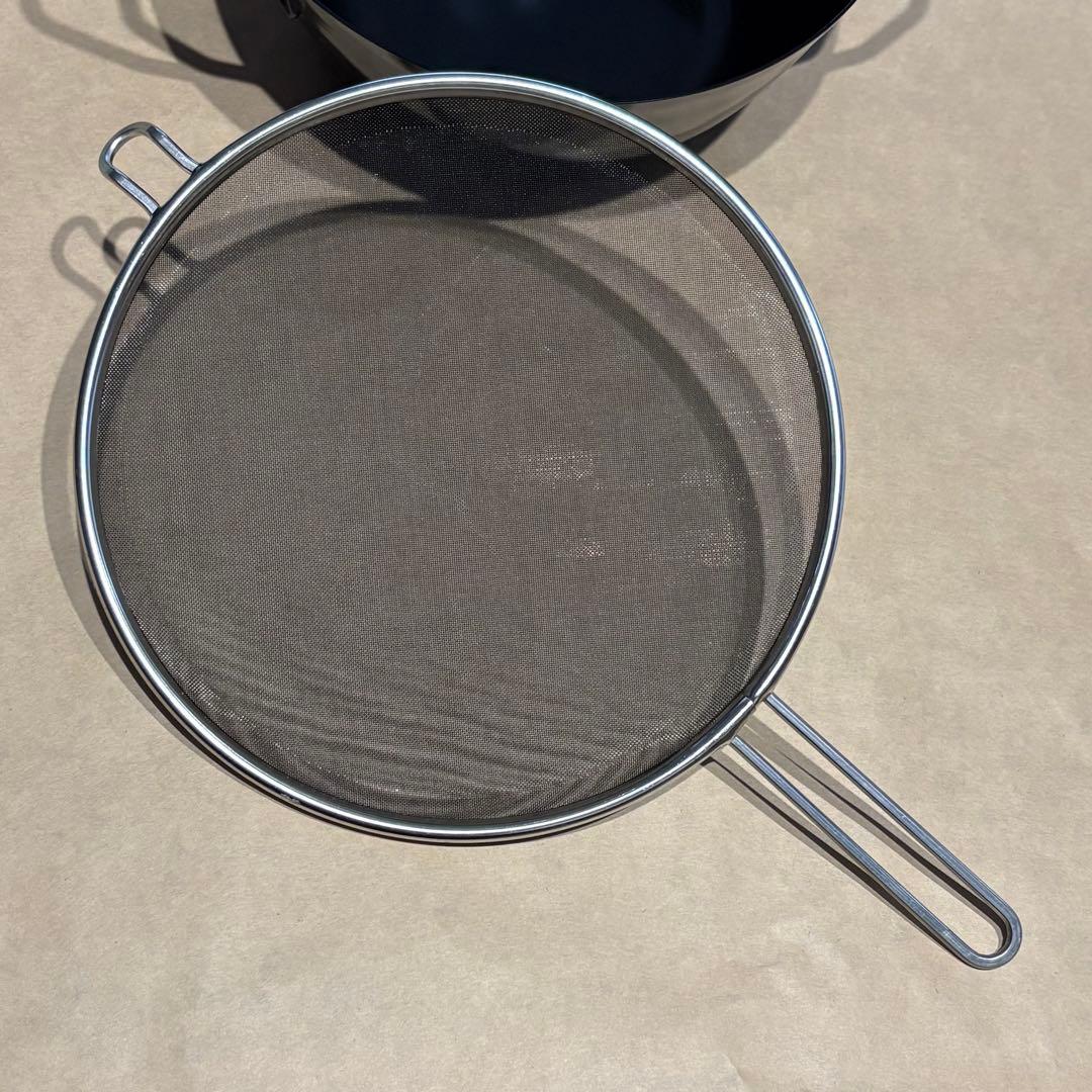 ラバーゼ　揚げ鍋22センチ　3点セット 揚げかご　油跳ね防止ネット付き