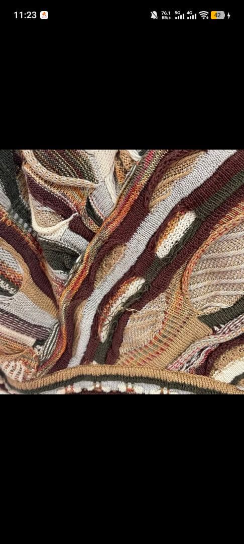 希少カラー 90s TUNDRA XL 立体3Ｄニット COOGI風 古着