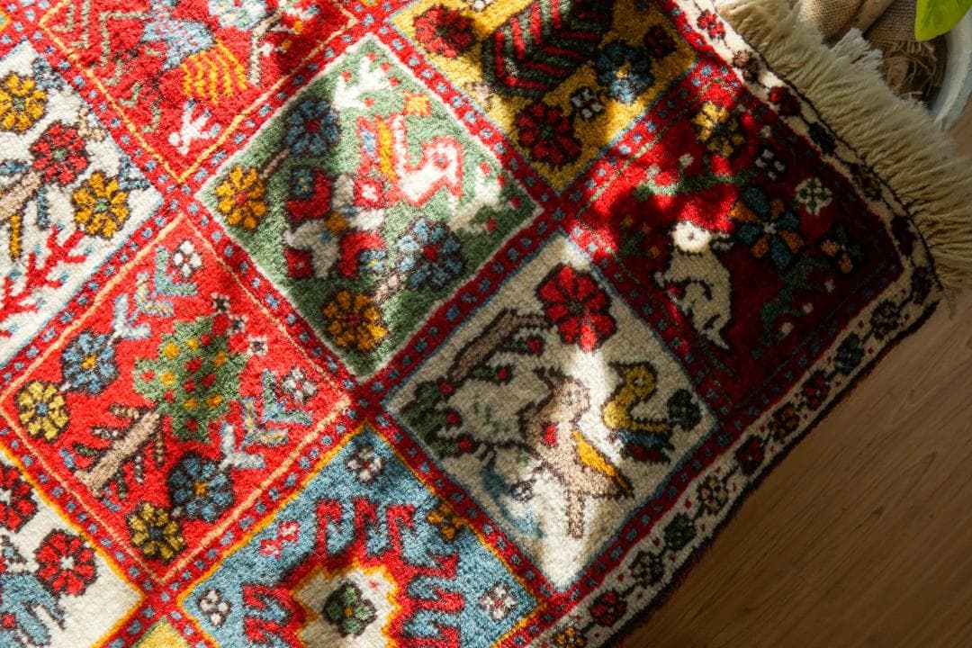 108x65cm 手織り ペルシャ絨毯　カシュカイ族