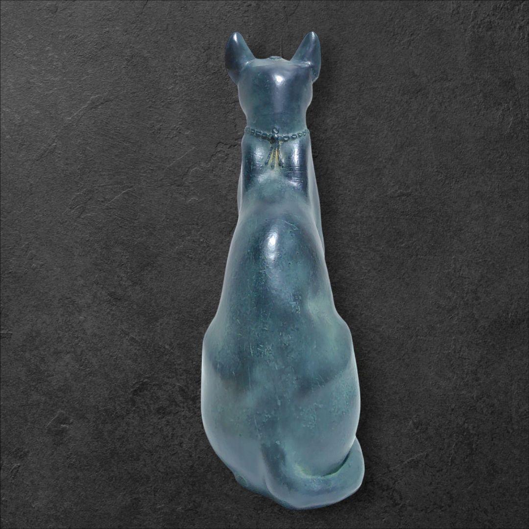 複製彫刻 ネックレスをしたバステト女神 猫 樹脂製 置物 美品 正規品