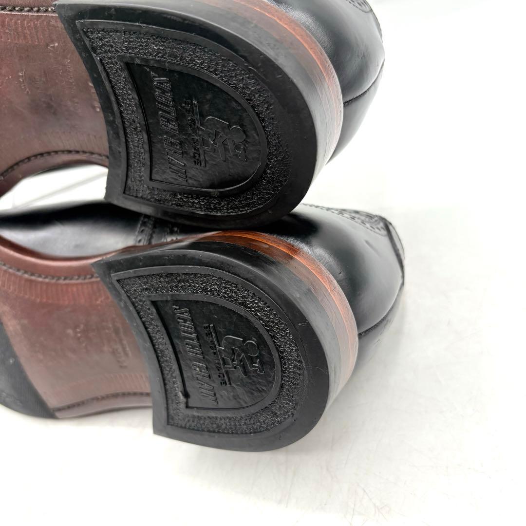 極美品✨ スコッチグレイン ストレートチップ メダリオン 【24.5】 黒 本革