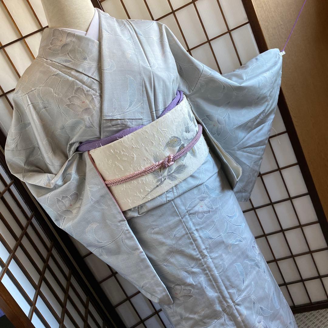 値下げ　白大島　色大島　オリエンタル花唐草