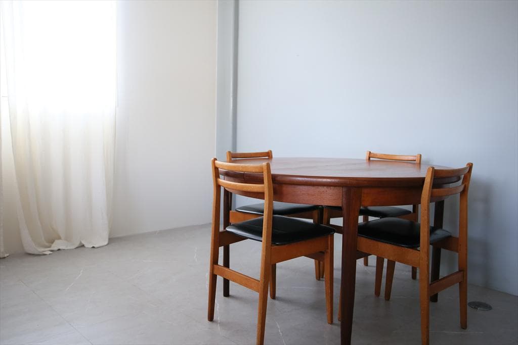 英国ヴィンテージチーク古木ダイニングチェア/椅子イス/モダン(92-183-2)