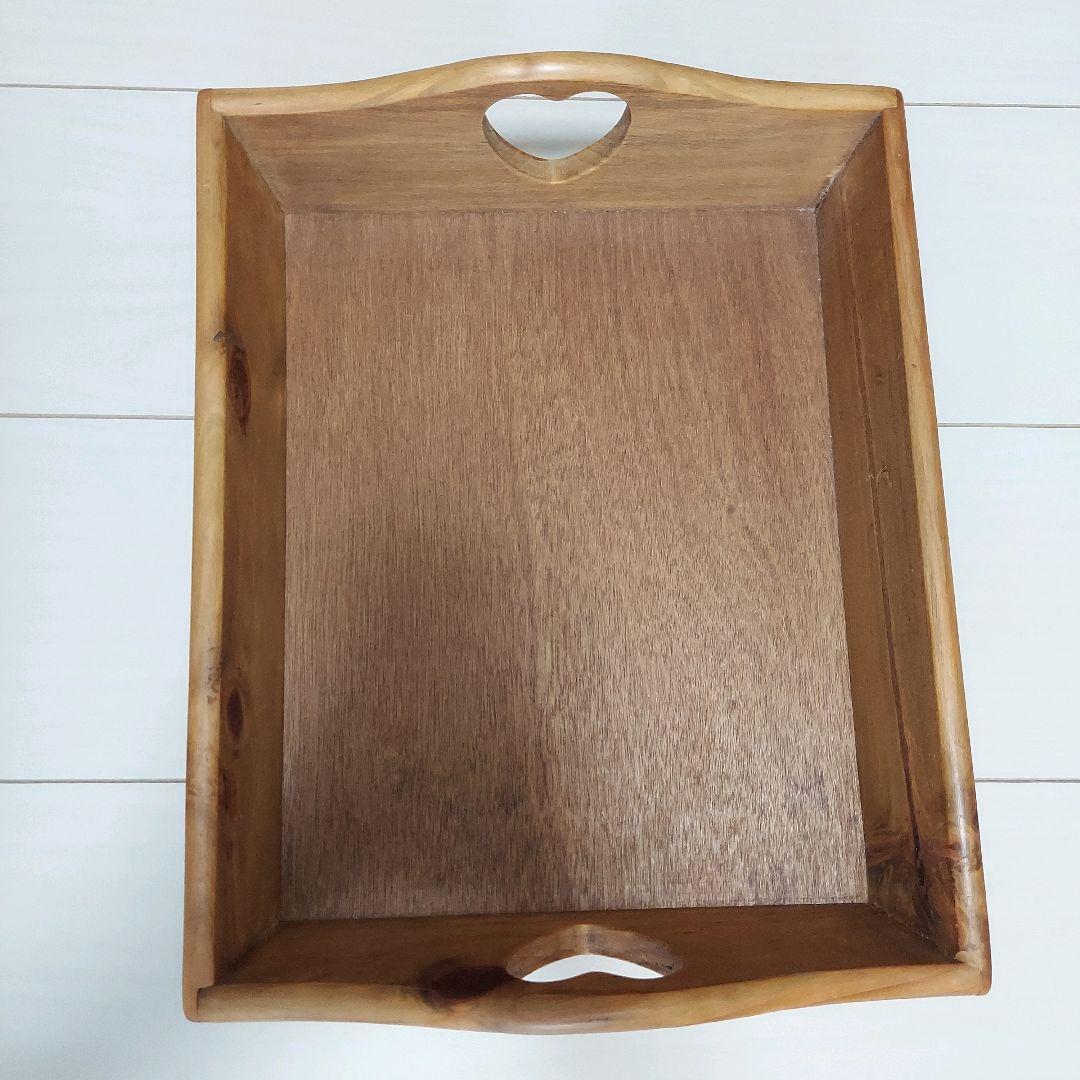 木製　ハート　ウッドプレート　引出し　トレー　２点セット