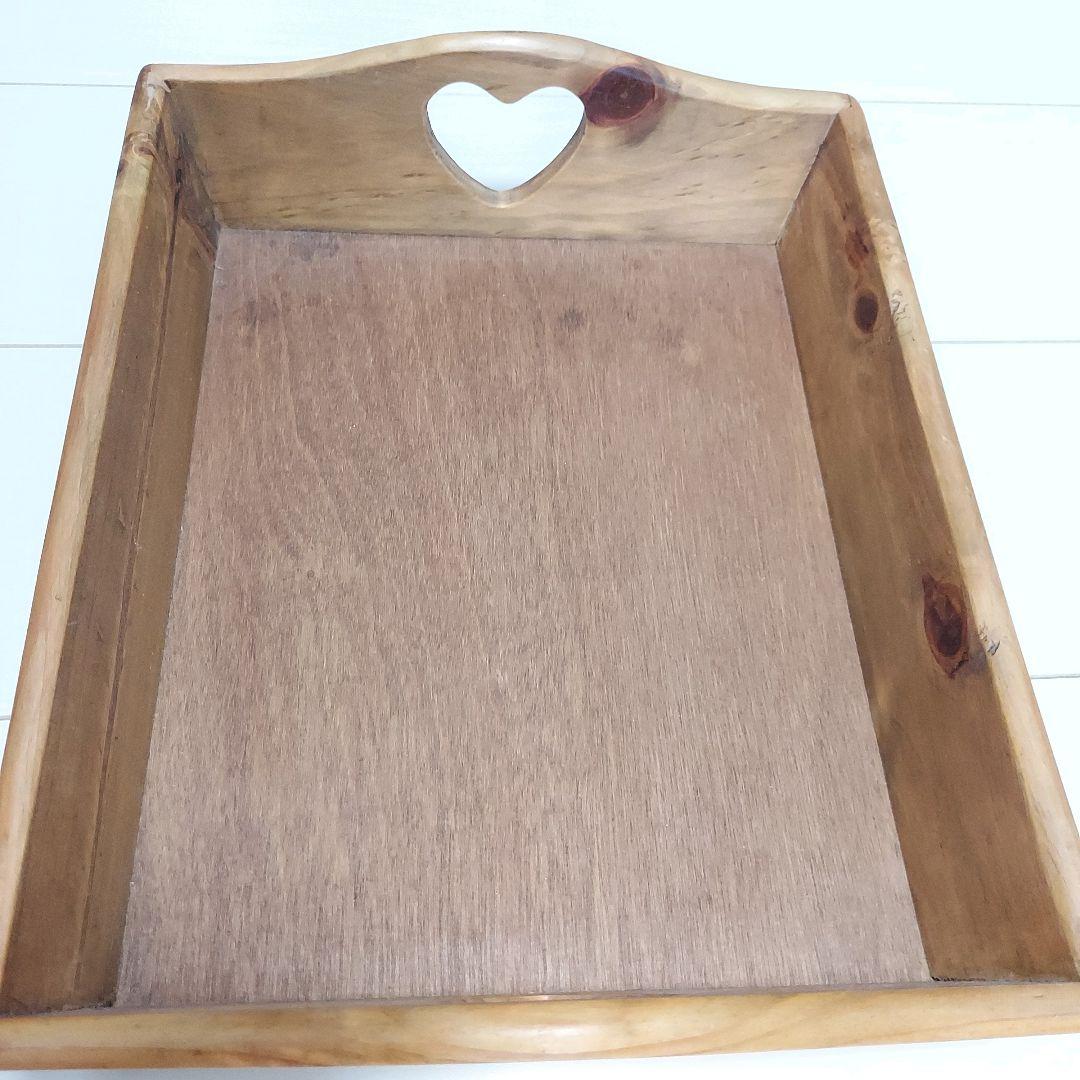 木製　ハート　ウッドプレート　引出し　トレー　２点セット