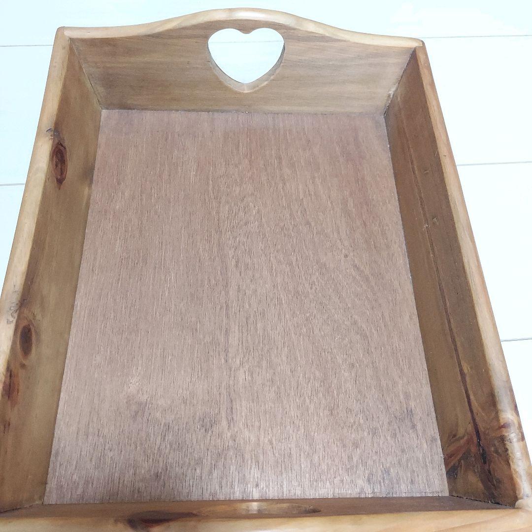 木製　ハート　ウッドプレート　引出し　トレー　２点セット