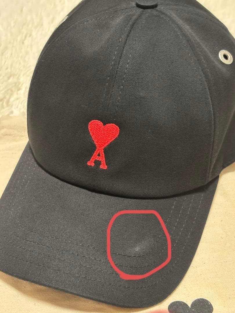 アミパリス　Ami Paris ベースボールキャップ　エンブロイダリー　ブラック