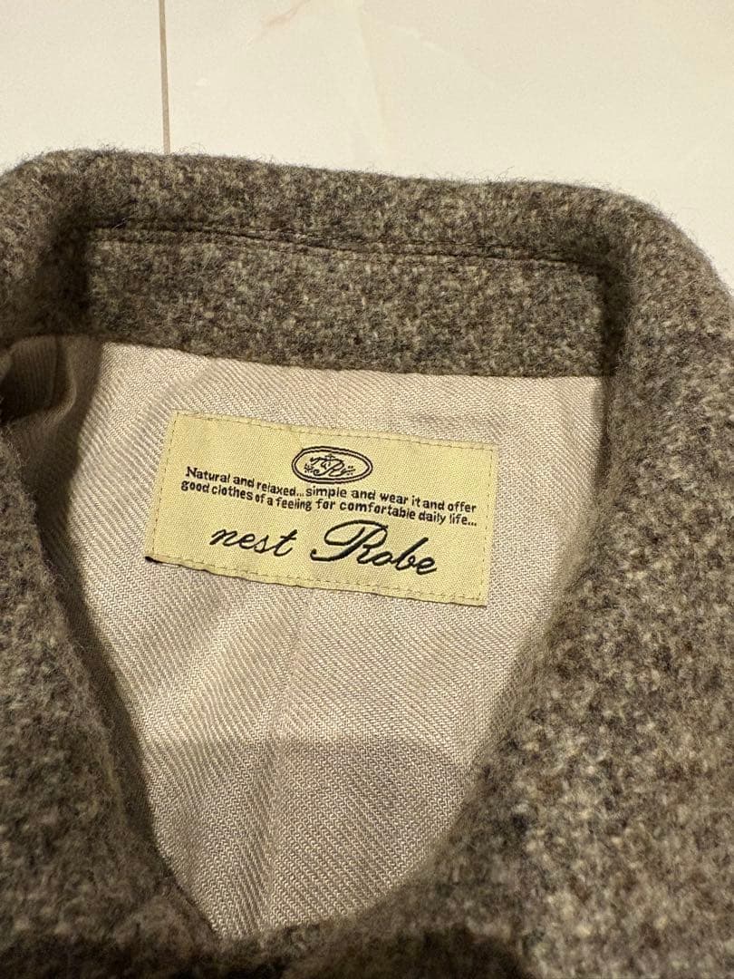 nest Robe ウール グレー ボタン付きコート