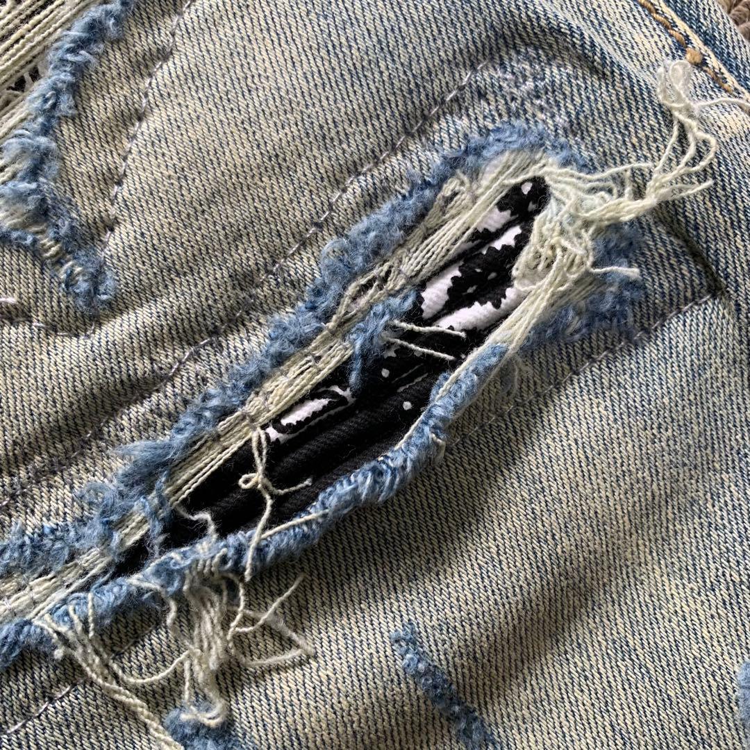 mnml ミニマル【新品未使用】ペイズリーストレッチスキニーデニム30インチ