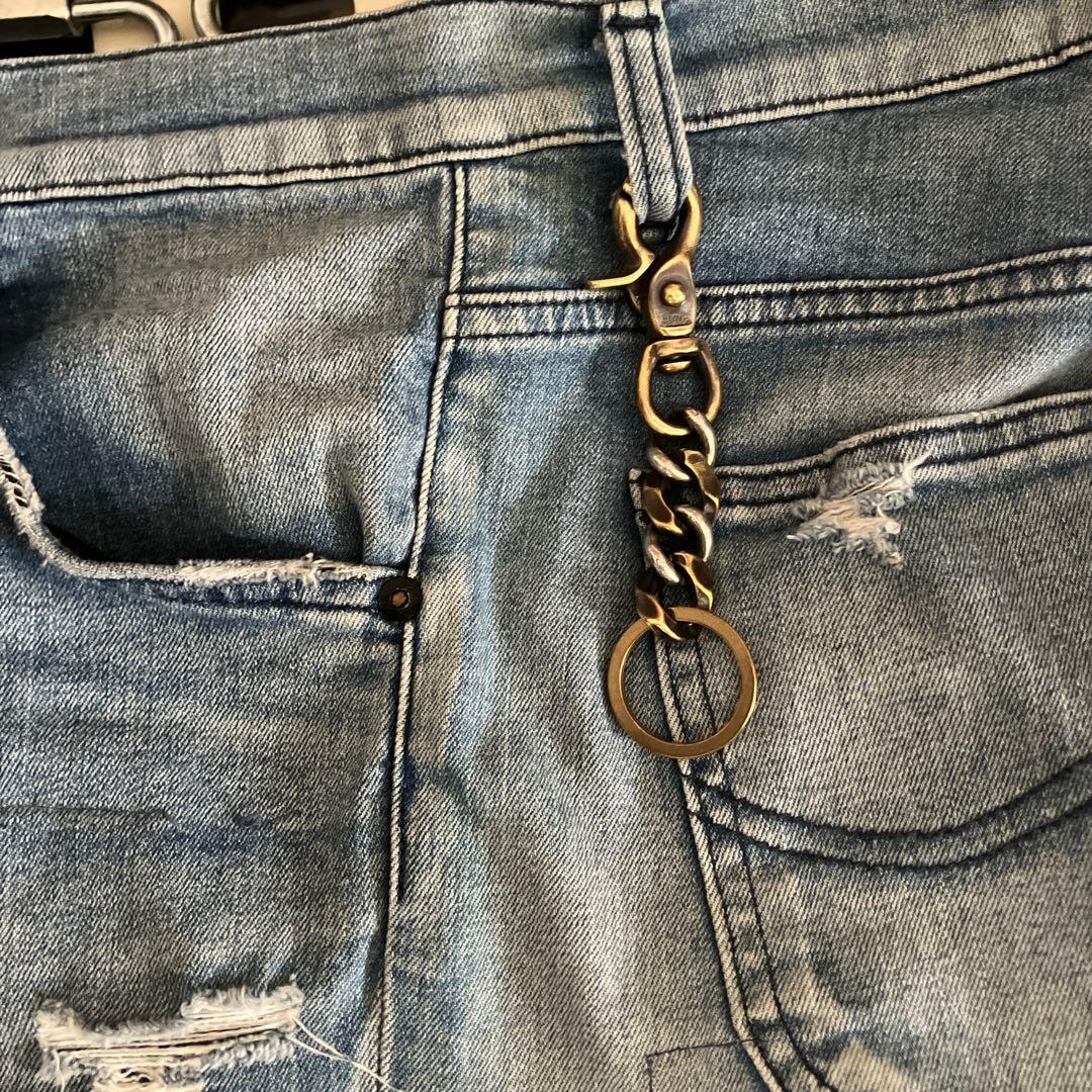 ブラス製　キーチェーン　シルバーメッキパーツ使用　新品未使用！