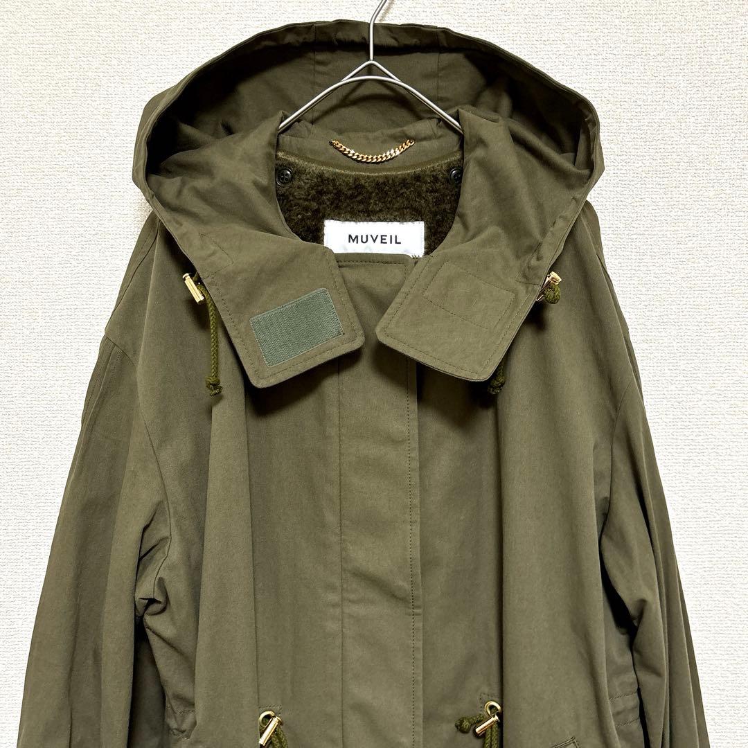 極美品✨ミューベル 【定価5.8万】モッズコート ロング 2WAY カーキ 36