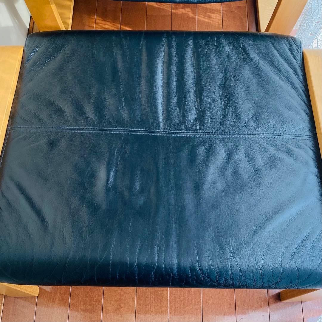 ⭐️美品⭐️レザーアームチェア 木製フレーム2点セット