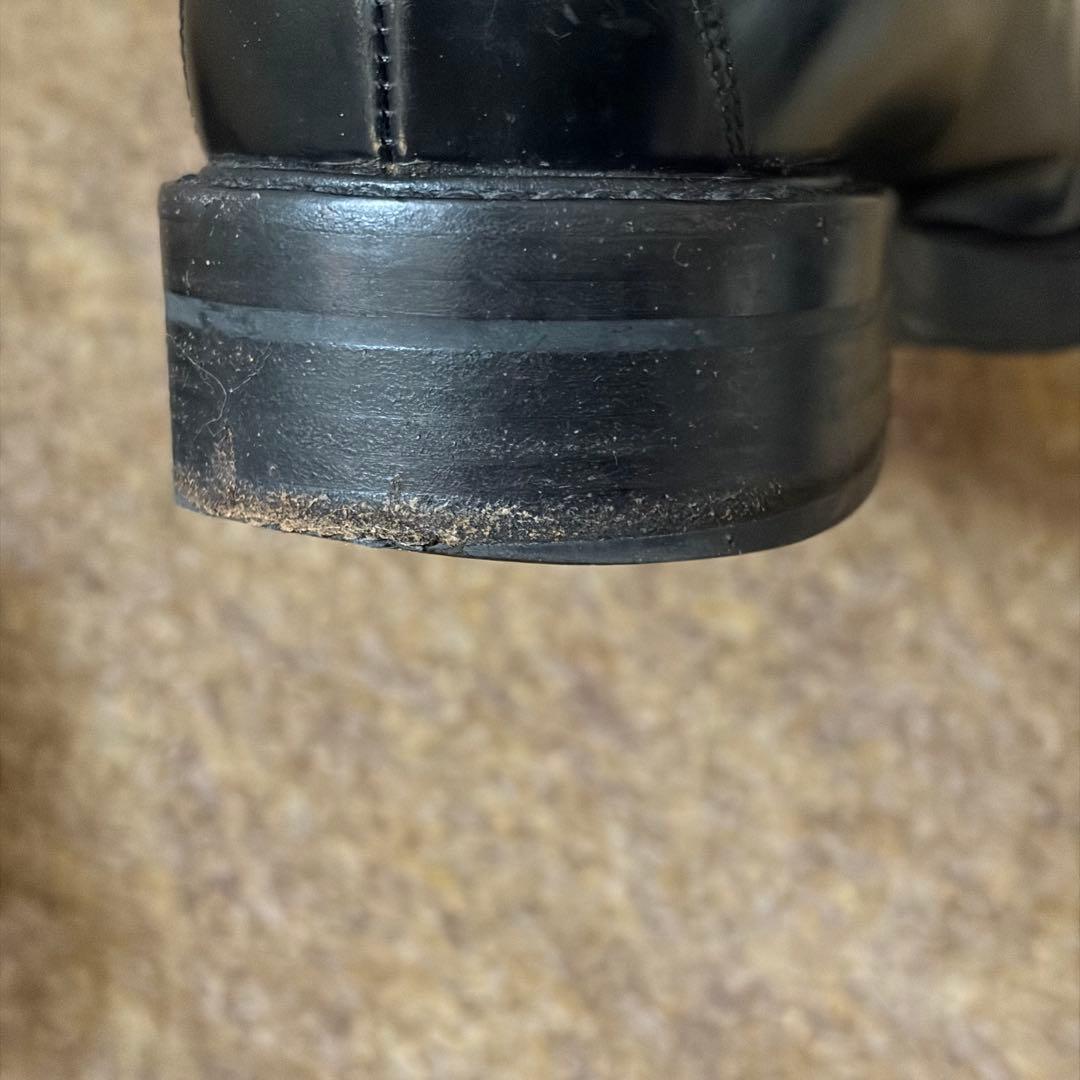 ルイヴィトン レザー ショートブーツ 黒 37 LV ベルト コードバン 革靴