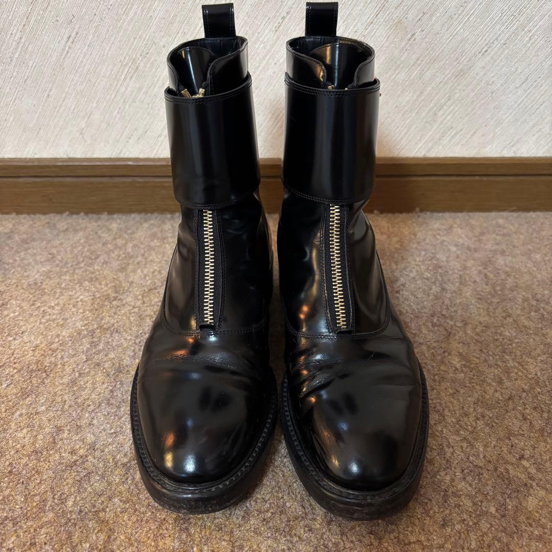 ルイヴィトン レザー ショートブーツ 黒 37 LV ベルト コードバン 革靴